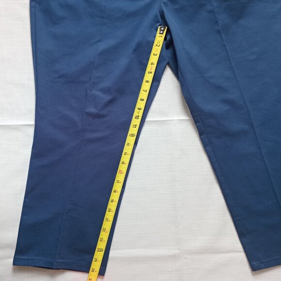 Brooks Brothers Women's Hi Rise Blue Ankle Crop Pants Straight Leg Plus Size 16 - Picture 7 of 10